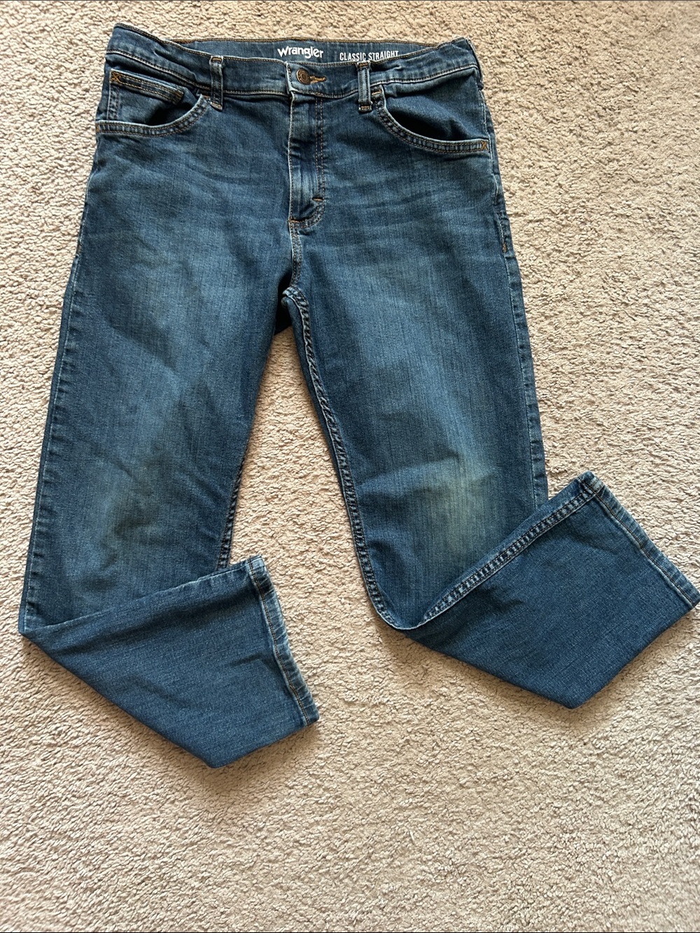 Wrangler boy's Straight Jeans in Classic Blue Denim
